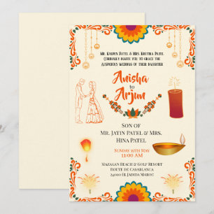 Floral Hindu Wedding Digital Invitation