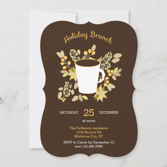 Floral Holiday Brunch Invitation (Front)