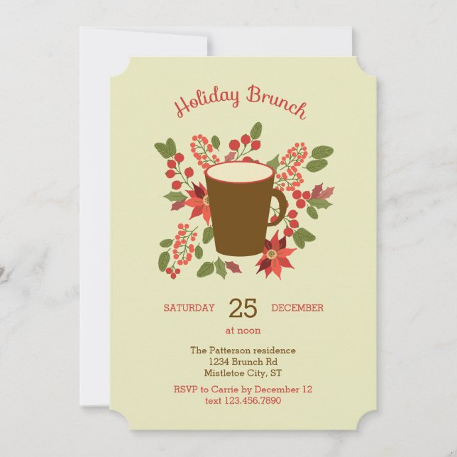 Floral Holiday Brunch Invitation (Front)