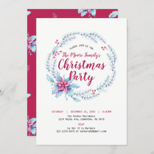 Floral Holiday / Christmas Party Invitation