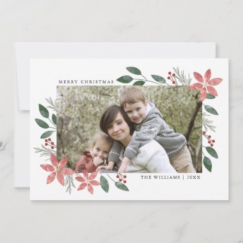 Floral Holiday _ Christmas Photo Card