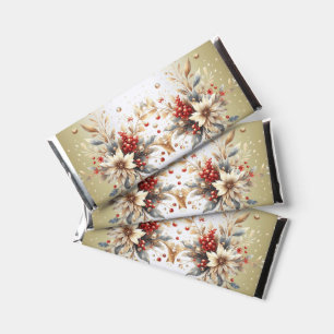 Floral Holiday Hershey Bar Favors