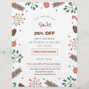 floral holiday sale promotion  flyer