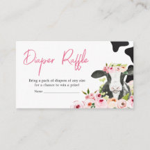 Floral Holy Cow Baby Shower Diaper Raffle