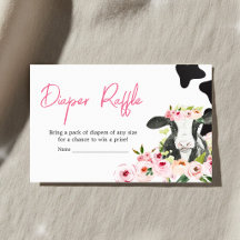Floral Holy Cow Baby Shower Diaper Raffle