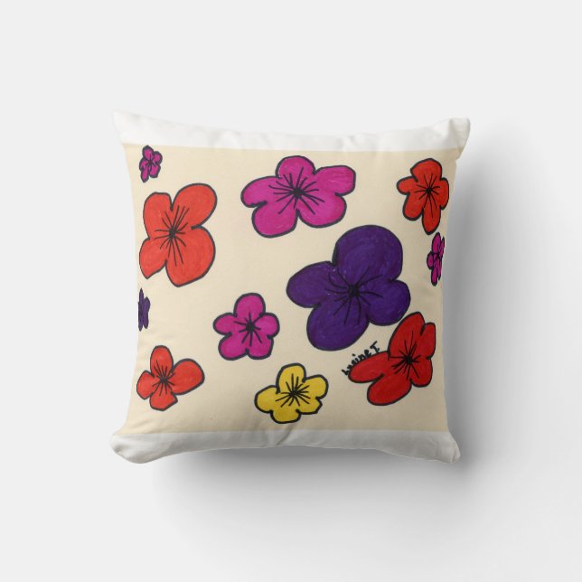 Floral home accent throw pillow (Front)