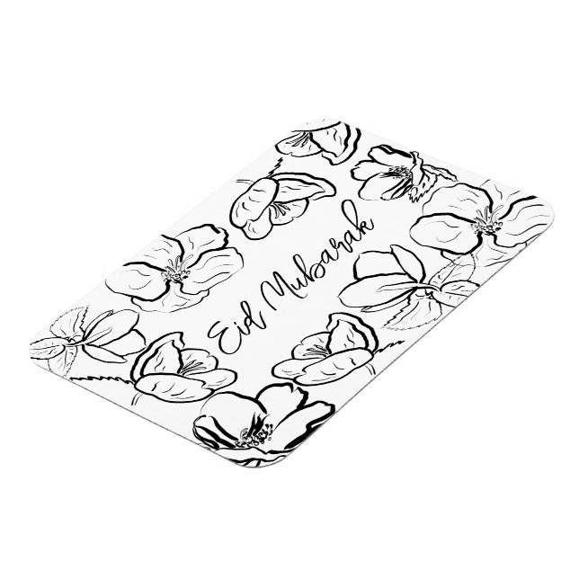 Floral, home decor gifts Eid Mubarak home decor  Magnet (Left Side)