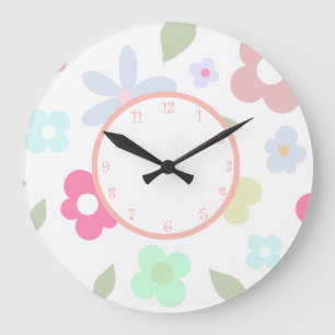Floral Home Decor Large Clock