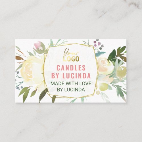 Floral Homemade Candle Business Card