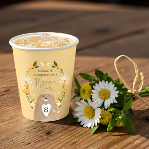 Floral Honey Bear Baby Shower Wildflowers & Bees Paper Cups