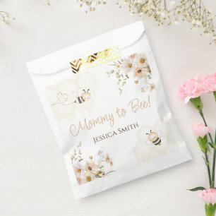 Floral Honey Bee Baby Shower Favor Bag