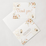 Floral Honey Bee Baby Shower Folded Thank You Card<br><div class="desc">Express your gratitude in style with our Floral Honey Bee Baby Shower Folded Thank You Card. Adorned with a charming honeybee theme and delightful honeycomb design, this card is perfect for thanking your guests. Whether you're hosting a Mommy to Bee, Bee Babee, or Boho Bee Baby Shower, this folded thank...</div>
