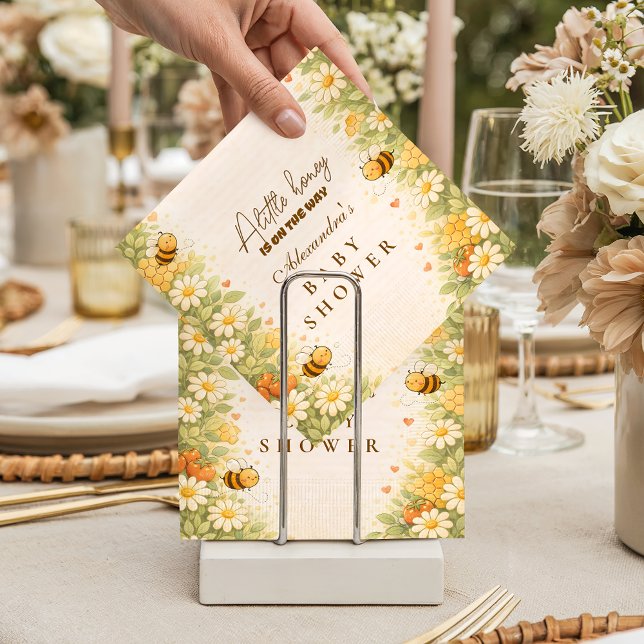 Floral Honey Bee Baby Shower Napkins (Creator Uploaded)