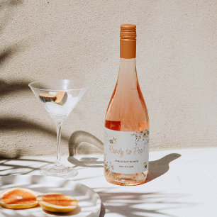 Floral Honey Bee Baby Shower Sparkling Wine Label