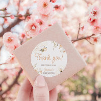 Floral Honey Bee Baby Shower Thank You