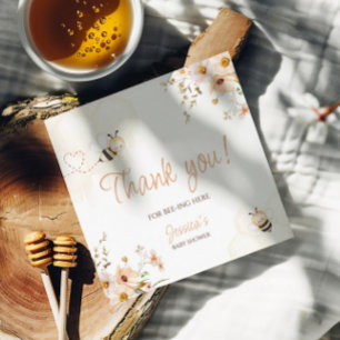 Floral Honey Bee Baby Shower Thank You Favor Tags