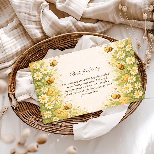 Floral Honey Bee Books for Baby Enclosure Card (Creator Uploaded)