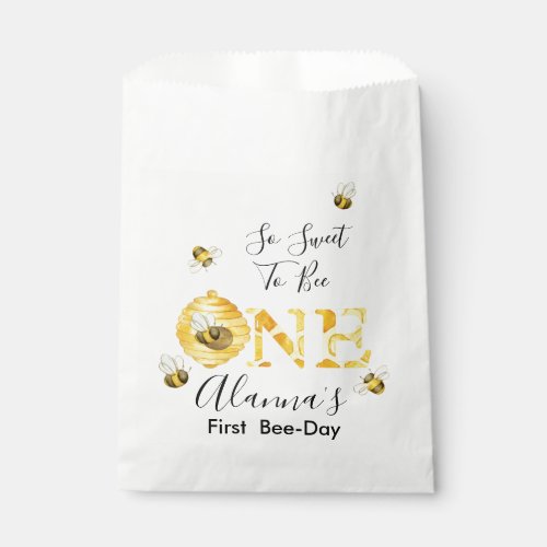 Floral Honey Bee First Bee_day Birthday Favor Bag