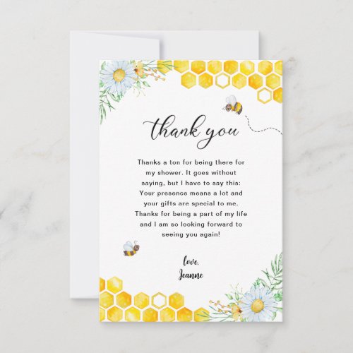 Floral Honey Bee Thank you