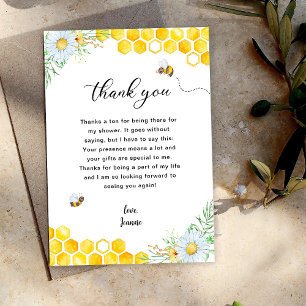 Floral Honey Bee Thank you Card