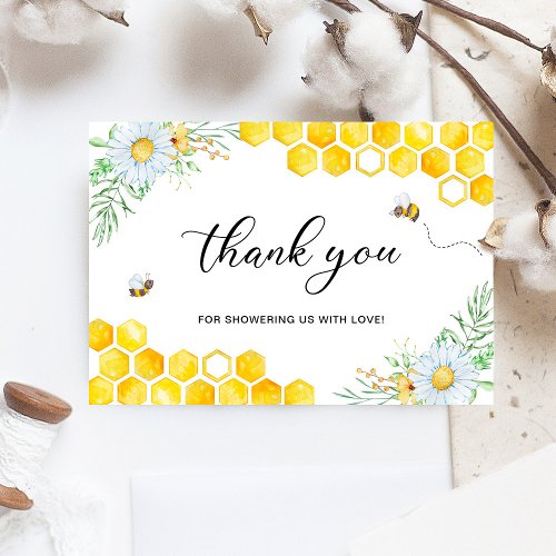 Floral Honey Bee Thank you Card