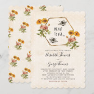 Floral Honey Bee Wedding Invitations