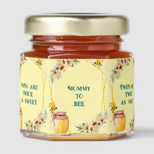 Floral Honey Mommy to Bee Twin Baby Shower Jar Favors