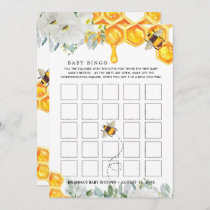 Floral Honeycomb | Bee Baby Shower Bingo Card
