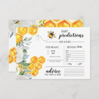 Floral Honeycomb Bumble Bee | Baby Guessing Game Invitation