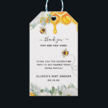 Floral Honeycomb Bumble Bee Baby Shower Thank You Gift Tags<br><div class="desc">Thank you tags offer a unique and fun way to thank your party goers for coming and joining in the fun. So perfect for your baby shower, birthday or other party celebrations. Featuring beautiful watercolor floral honeycomb and charming little bumble bees. Great theme for a gender neutral shower! Or if...</div>