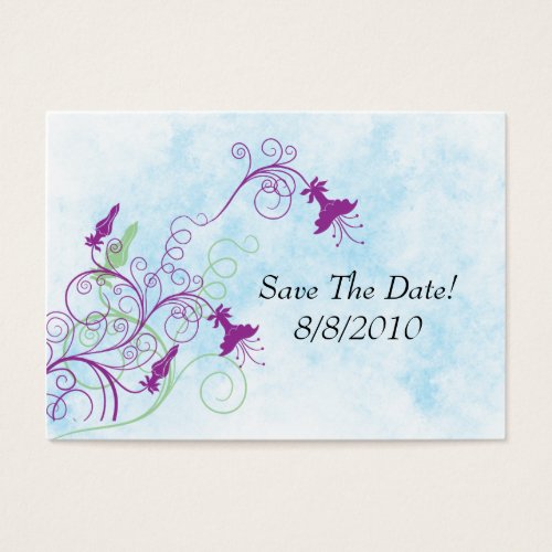 Floral Honeysuckles - Save The Date Profile Card Business Card Template