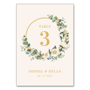 Floral Hoop EDITABLE COLOR Wedding Table Number
