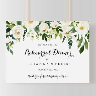 Floral Horizontal Rehearsal Dinner Welcome Sign