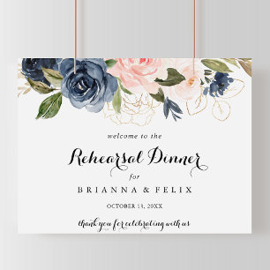 Floral Horizontal Rehearsal Dinner Welcome Sign
