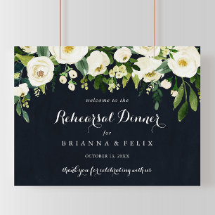 Floral Horizontal Rehearsal Dinner Welcome Sign