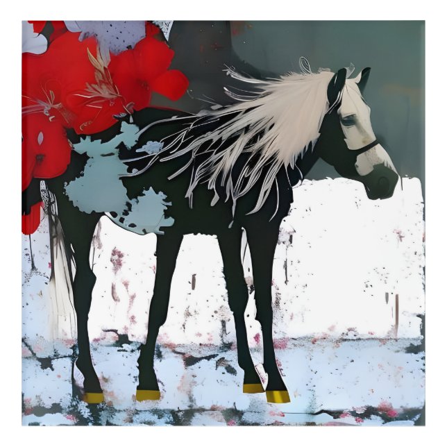 Floral Horse Acrylic Print (Front)