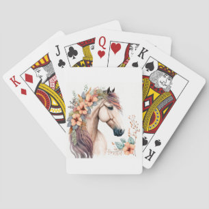 Floral Horse Art Playing Cards