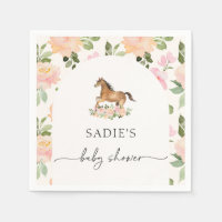 Floral Horse Baby Shower Napkins