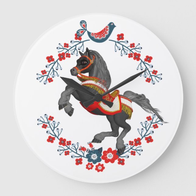 Floral Horse Clock (Front)