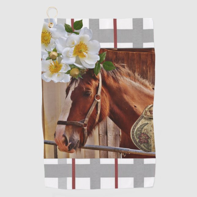 Floral Horse Golf Towel (Front)