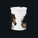 Floral Horse Head Porcelain Pitcher<br><div class="desc">For the horse lover,  this is truly a gem to be had. The floral arrangement simply enhances the beauty of this beautiful animal. This could be a reminder of how strong,  yet gentle,  these animals truly are. This design could be yours by just ordering today.</div>