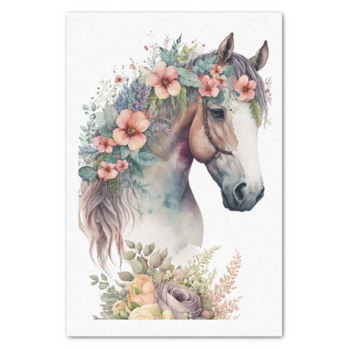 Floral Horse III Tissue Paper