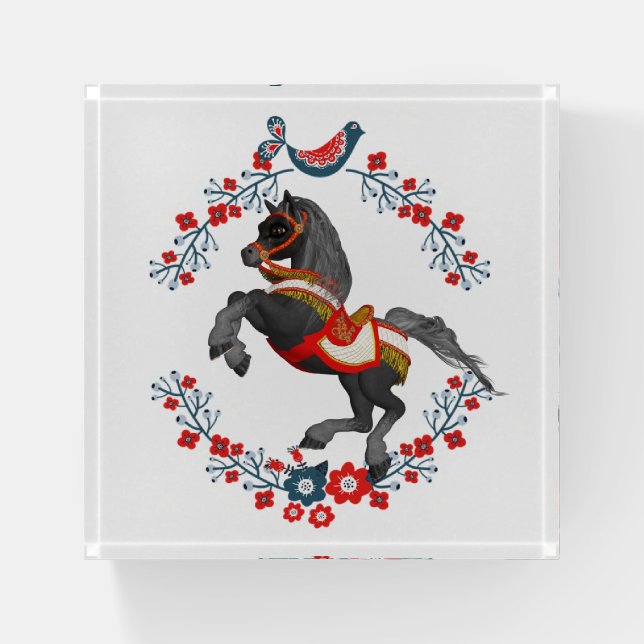 Floral Horse Paperweight (Front)