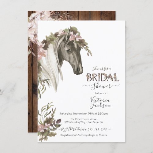 Floral Horse Ranch Bridal Shower Invitation