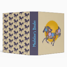 Floral Horse Silhouette_Purple Binder