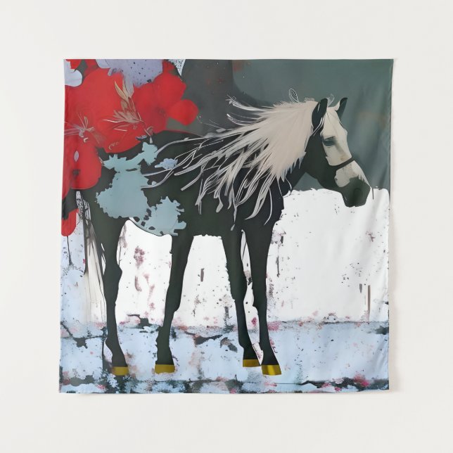 Floral Horse Tapestry (Front)