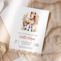 Floral Horse Watercolor Baby Shower