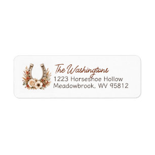 Floral Horseshoe Housewarming Gift Label