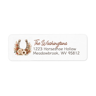 Floral Horseshoe Housewarming Gift Label