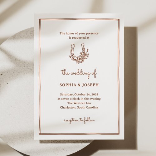 Floral Horseshoe | Minimalist Chic Western Wedding Invitation